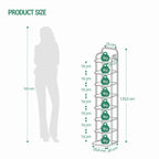HEXCELEN Adjustable 8-Tier Vertical Shoe Rack, Space Saving Shoe Storage Unit