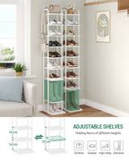 HEXCELEN  Adjustable Shoe Rack - Space-Saving Shoe Tower for Small Spaces