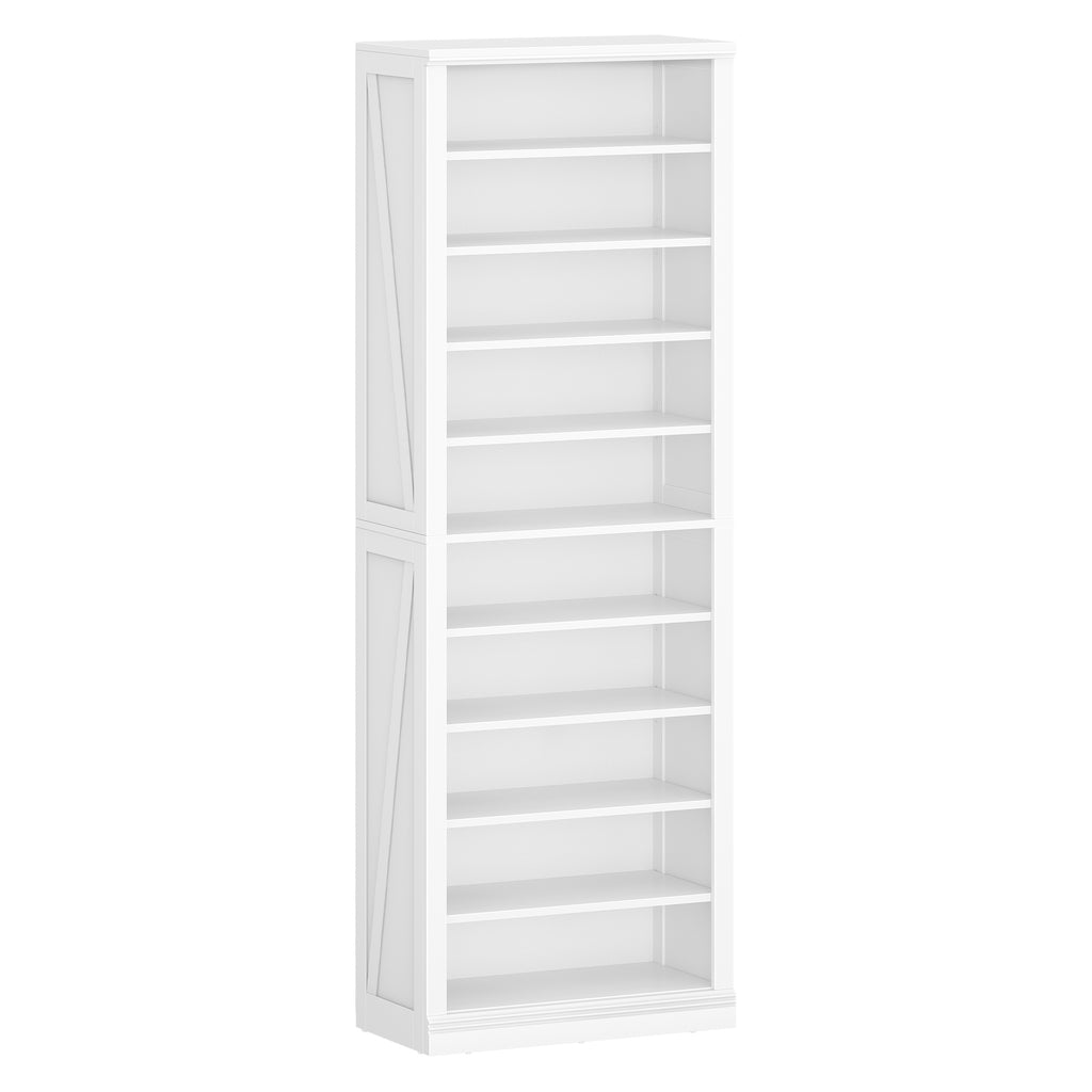 Hzuaneri Shoe Cabinet, Freestanding Shoe Cabinet with 27-30 Pairs, Adjustable Shelves, Shoe Cabinet for Entrance, Living Room, Bedroom, 10 Levels (62.5 W cm), White SR52603X