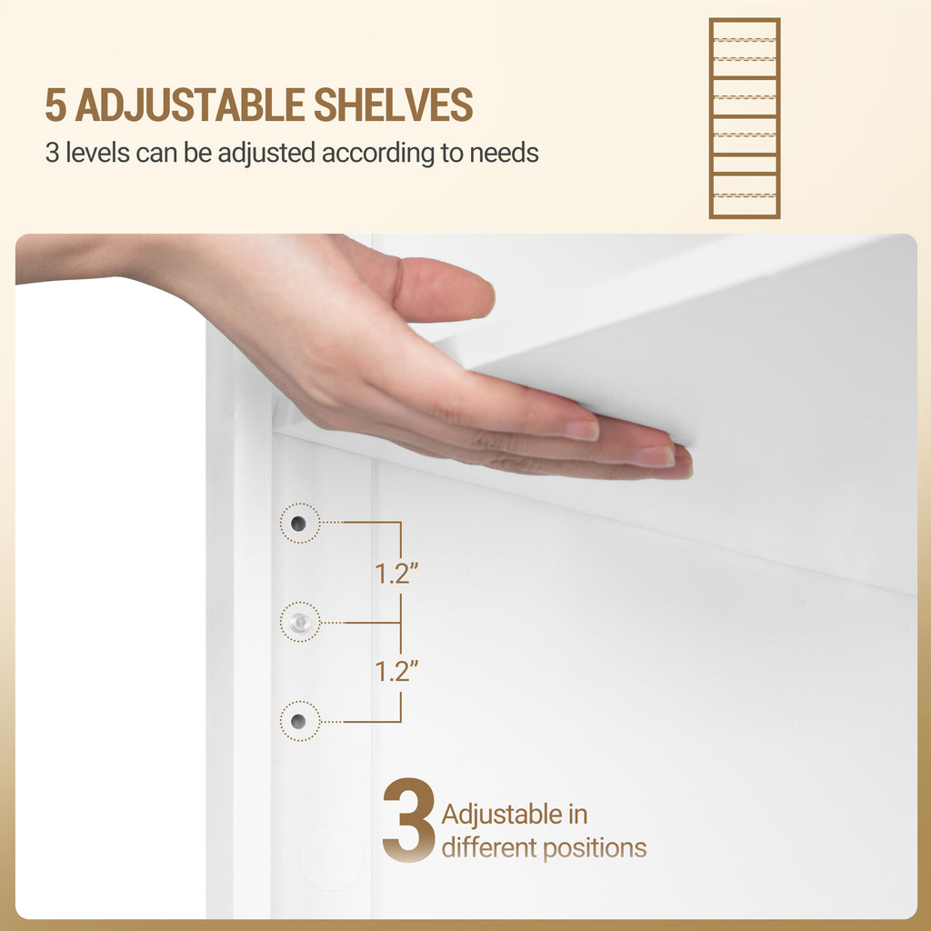 Hzuaneri Shoe Cabinet, Freestanding Shoe Cabinet with 27-30 Pairs, Adjustable Shelves, Shoe Cabinet for Entrance, Living Room, Bedroom, 10 Levels (62.5 W cm), White SR52603X