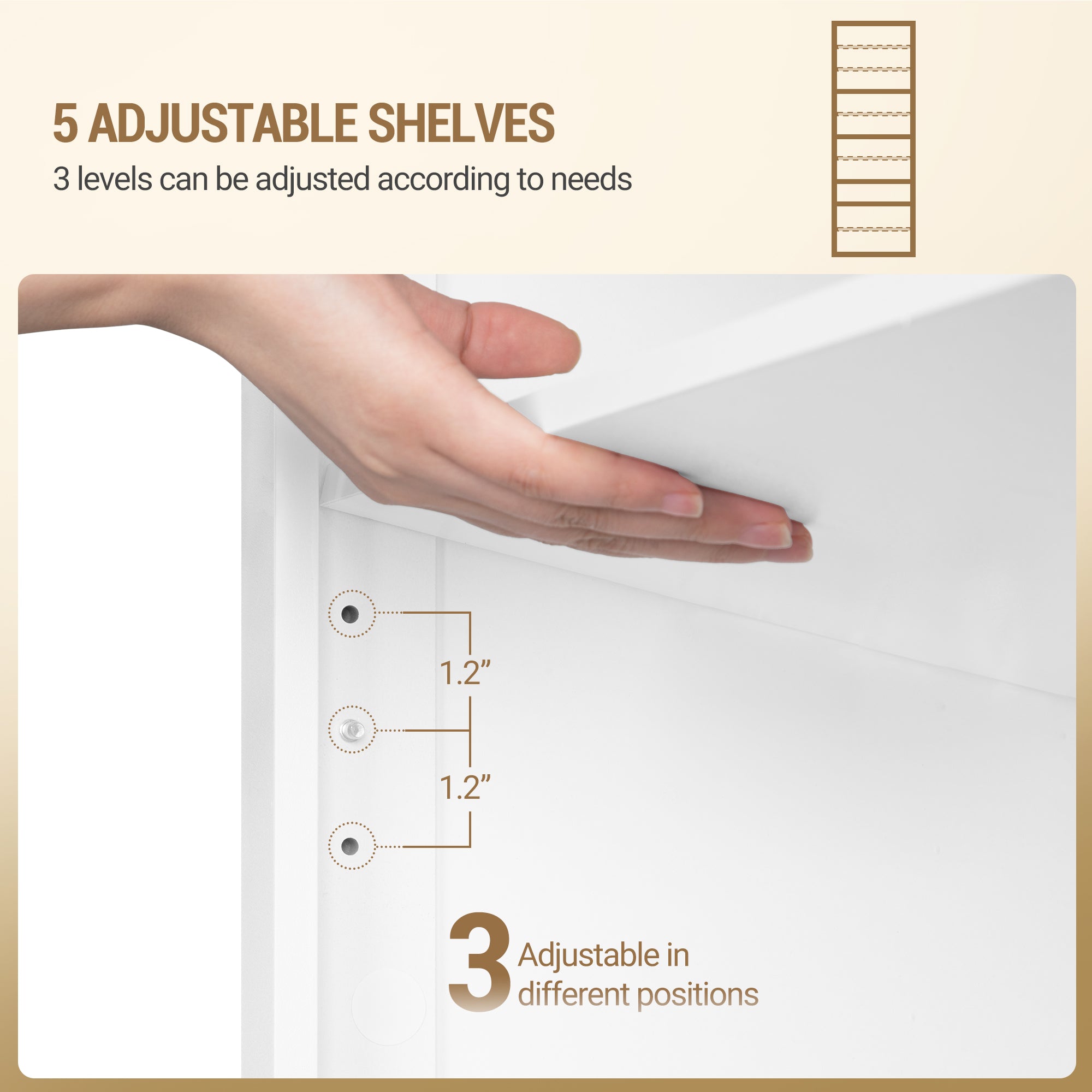 Hzuaneri Shoe Cabinet, Freestanding Shoe Cabinet with 27-30 Pairs, Adjustable Shelves, Shoe Cabinet for Entrance, Living Room, Bedroom, 10 Levels (62.5 W cm), White SR52603X