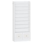 HEXCELEN Shoe Storage Cabinet, 10 Tiers Shoe Cabinet with 2 Cloth Drawers, Wooden Freestanding Shoes Organizer