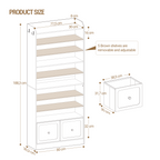 HEXCELEN Shoe Storage Cabinet, 10 Tiers Shoe Cabinet with 2 Cloth Drawers, Wooden Freestanding Shoes Organizer