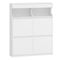 Hzuaneri Shoe Cabinet, Shoe Rack, Slim, Adjustable, Shoe Cabinet for Entrance, Hallway, Wardrobe, 20 Pairs, 4 Flaps (100 B cm), White SR56703X