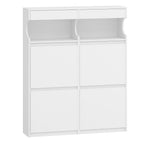 Hzuaneri Shoe Cabinet, Shoe Rack, Slim, Adjustable, Shoe Cabinet for Entrance, Hallway, Wardrobe, 20 Pairs, 4 Flaps (100 B cm), White SR56703X