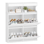Hzuaneri Shoe Cabinet, Shoe Rack, Slim, Adjustable, Shoe Cabinet for Entrance, Hallway, Wardrobe, 20 Pairs, 4 Flaps (100 B cm), White SR56703X