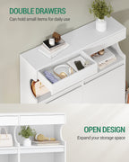 Hzuaneri Shoe Cabinet, Shoe Rack, Slim, Adjustable, Shoe Cabinet for Entrance, Hallway, Wardrobe, 20 Pairs, 4 Flaps (100 B cm), White SR56703X