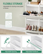 Hzuaneri Shoe Cabinet, Shoe Rack, Slim, Adjustable, Shoe Cabinet for Entrance, Hallway, Wardrobe, 20 Pairs, 4 Flaps (100 B cm), White SR56703X
