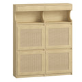 Hzuaneri Shoe Cabinet, Shoe Rack, Shoe Cabinet, Narrow, Adjustable, Shoe Chest for Entrance, Hallway, Wardrobe, 20 Pairs, 4 Doors (100W cm), Yellow SR56702Y