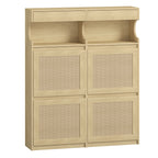 Hzuaneri Shoe Cabinet, Shoe Rack, Shoe Cabinet, Narrow, Adjustable, Shoe Chest for Entrance, Hallway, Wardrobe, 20 Pairs, 4 Doors (100W cm), Yellow SR56702Y