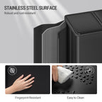 Hzuaneri Kitchen Bin, 45L (3 x 15L), Recycling Bin with 3 Compartments, Color-Coded Pedal Bins, Quiet and Slow-Close, with 15 Bin Bags, for Kitchen, Black SW04599B
