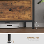 Hzuaneri TV cabinet with 4 drawers, TV stand for TVs under 55 inches, with 2 open compartments, 40 x 120 x 50 cm, TV cabinet for living room, bedroom, vintage brown-black TV16901B