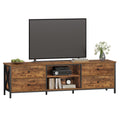 Hzuaneri TV cabinet with 4 drawers, TV stand for TVs under 80 inches, with 2 open compartments, 40 x 178 x 50 cm, TV cabinet for living room, bedroom, vintage brown-black,TV17801B