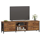 Hzuaneri TV cabinet with 4 drawers, TV stand for TVs under 80 inches, with 2 open compartments, 40 x 178 x 50 cm, TV cabinet for living room, bedroom, vintage brown-black,TV17801B