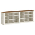 Hzuaneri Shoe Bench, Bench with Storage Space, Seat Chest, 2 Sturdy Hinges, Storage Cabinet, 40 x 100 x 48 cm for Hallway, Living Room, X Sturdy Frame with Canopy, White Brownv SB04514B