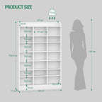 Hzuaneri CD Shelf, DVD Shelf, 8-Tier Open CD Stand with 15 Adjustable Shelves, Manga Shelf, Suitable for Living Room and Study, 17 x 100 x 154.5 cm, White CR18003X