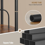 Rotating Bookshelf, 360° Spinning Bookshelf Tower, Display Revolving Bookcase, Round Book Shelf, Narrow Swivel Bookshelves for Small Space, Bedroom, Living Room, 6-Tier Rustic Brown