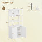 Hzuaneri Bathroom Storage Cabinet, Slim Bathroom Floor Cabinet with 2 Door and Adjustable Shelf, Wooden Freestanding Storage Unit for Living Room Dining Kitchen, 20 x 38 x 90 cm, White, BC42903W