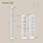 Hzuaneri CD Shelf, DVD Shelf, 14-Tier Open CD Stand, Manga Shelf, Bluray Shelf, Freestanding Shelf, Stand or Display Case, for Living Room, Study, 17 x 20 x 213 cm, White CR21403X
