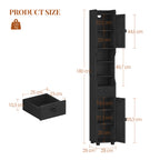 HEXCELEN Bathroom Cabinet, Narrow Tall Bathroom Cabinet, Bathroom Tall Cabinet with 2 Doors and 1 Drawer, Adjustable Shelves, Open Compartment, Space-Saving Bathroom Shelf, 28 x 28 x 180 cm, Black, 480004X