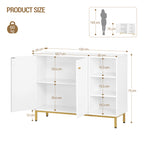 HEXCELEN  ‌Modern 2-Door Cabinet with Open Shelf, for Bathroom & Kitchen