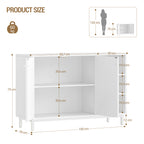 HEXCELEN  ‌Modern 2-Door Cabinet with Open Shelf, for Bathroom & Kitchen