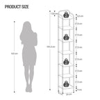Hzuaneri 7-Tier Bookcase Bookshelf, Narrow Tall Bookcase, Slim Wooden Shelving Unit for Bedroom, Living Room, Home Office, Sturdy, Rustic Brown and Black, BC24801B