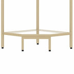 Corner Shelf Stand 6-Tier with Tempered Glass Shelves, Modern Glass Bookshelf Bookcase for Living Room Bathroom Kitchen, Gold