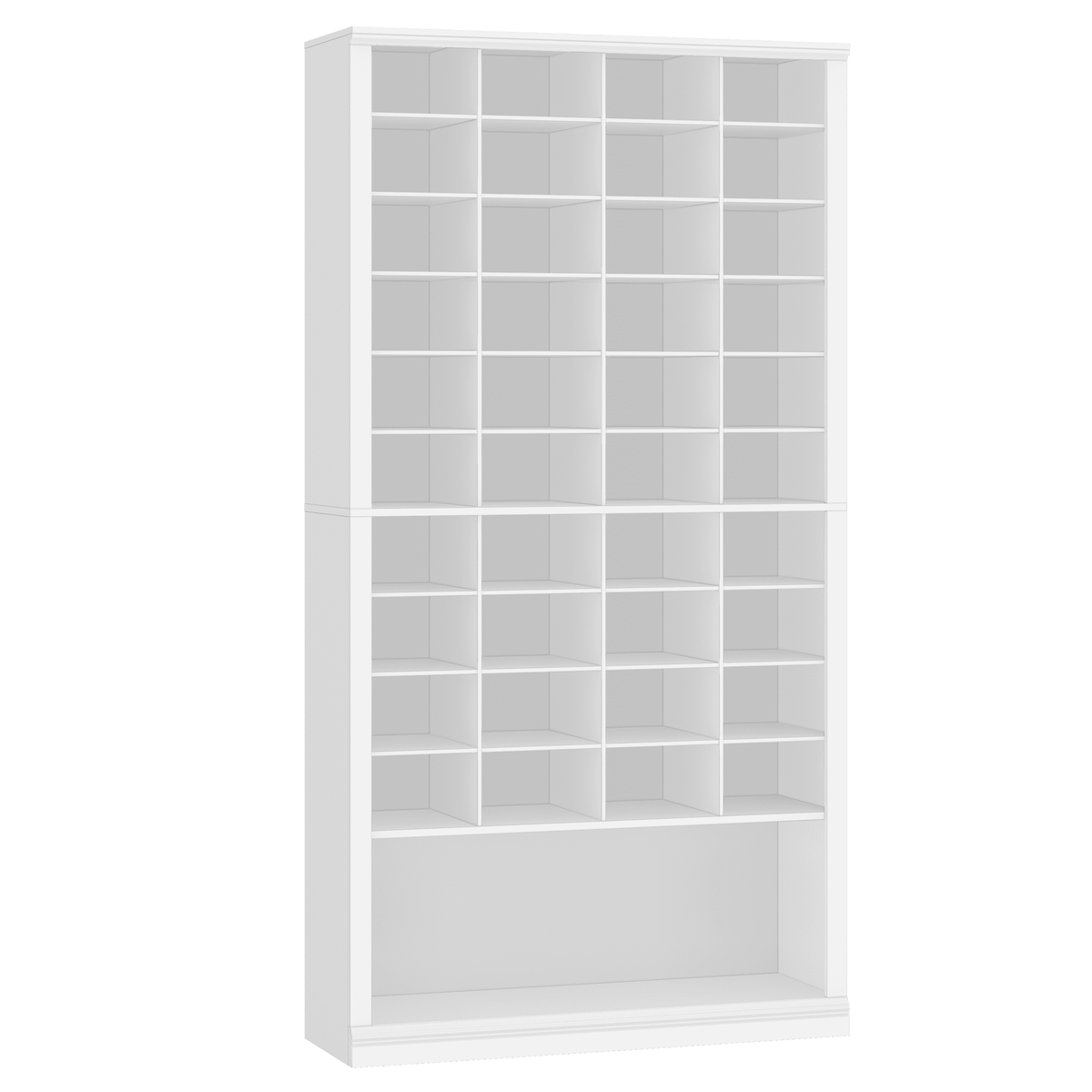Hzuaneri 11-Tier Shoe Storage Cabinet, Wooden Shoe Rack with 40 Cubbies, Tall Freestanding Shoe Organizer for 40-44 Pairs Pairs, Easy Assembly Shoe Cabinet for Closet, Entryway, Living Room, White