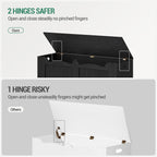 Hzuaneri 43.3" Large Storage Chest, Wooden Storage Bench with 2 Hinges, Lift-Top Chest Organizer for Living Room, Bedroom, Entryway, Black