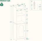 Hzuaneri Bathroom Storage Cabinet, 29.5" Tall Small Corner Freestanding Floor Cabinet with Doors & Adjustable Shelf for Small‑Space Use, White