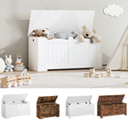 Hzuaneri Storage Bench, Storage Seat, Storage Chest with 2 Sturdy Hinges, White