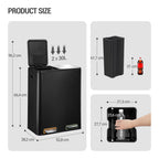 Hzuaneri Kitchen Rubbish Bin, Waste Separation System, 2 Compartments, 60 L (2 x 30 L), Stainless Steel Kitchen Rubbish Bin, Pedal Bin with Colour-Coded Pedals, Rubbish Bin, Quiet Slow Descent, Black SW23099B