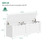 Hzuaneri shoe bench, storage bench with chest, 2 safety hinges, barn style, 40 x 150 x 48 cm, suitable for entryway, hallway and bedroom, white SB01503X