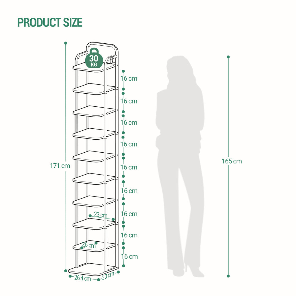 HEXCELEN  Adjustable Shoe Rack - Space-Saving Shoe Tower for Small Spaces