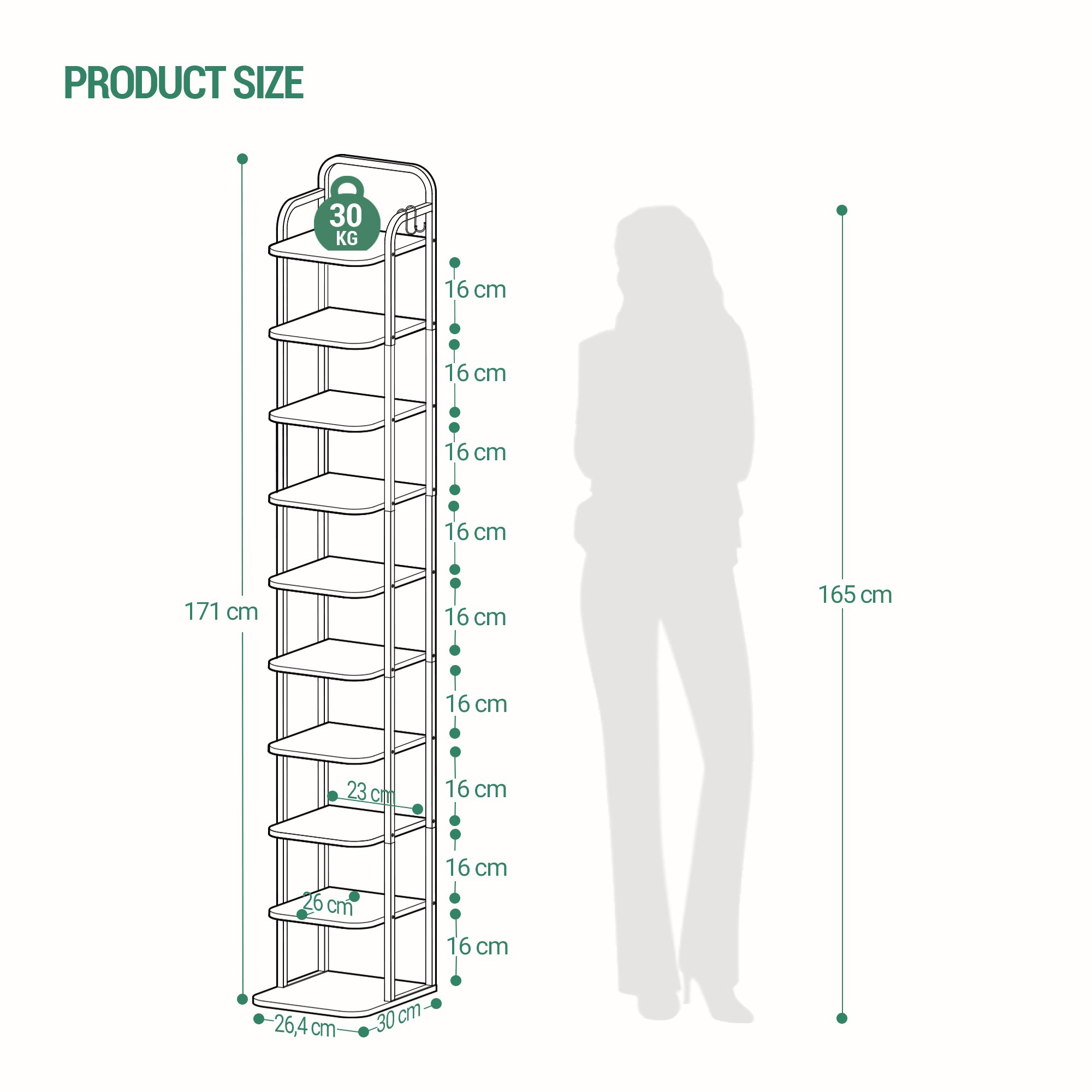 HEXCELEN  Adjustable Shoe Rack - Space-Saving Shoe Tower for Small Spaces