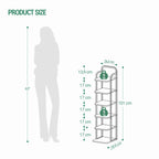 Hzuaneri Vertical Shoe Rack, 6-Tier Shoe Shelves, Wooden Shoe Organizer for Closet, Entryway, Rustic Brown and Black