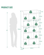 Hzuaneri Bookshelf, Bookcase, with 6 Shelves, Storage Shelf, Freestanding Shelf, for Living Room, Office, Bedroom, 24 x 80 x 170 cm, White BC22803X